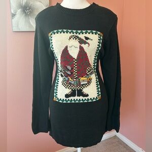 VTG deadstock 80s 90s Whimsygoth Country Santa Claus sweater shoulder pads NWT S